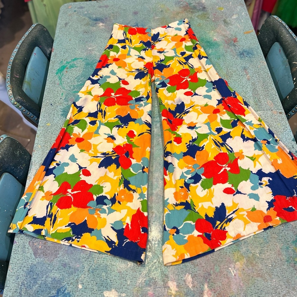 70s Wide Leg Floral Pants